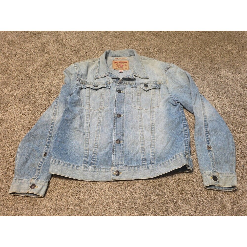 True Religion Mens 3XL Trucker Jean Denim Jacket 00s